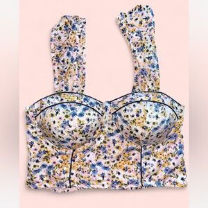 BOG Collective size M Floral summer crop corset top